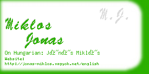 miklos jonas business card